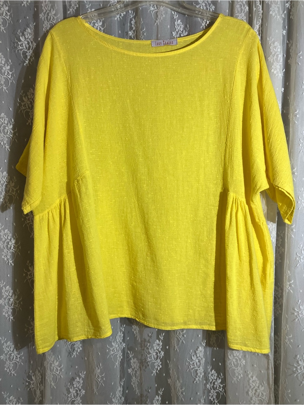 Bright Yellow Short Sleeve Italian Boutique top